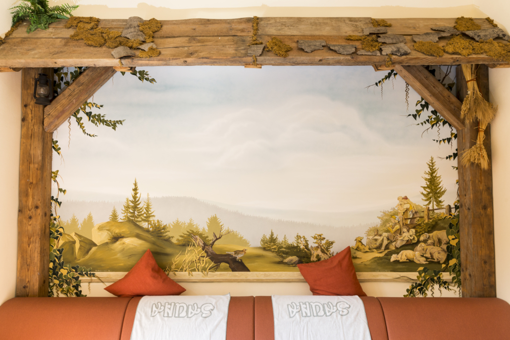 Wandbild in der Köhlerhütte