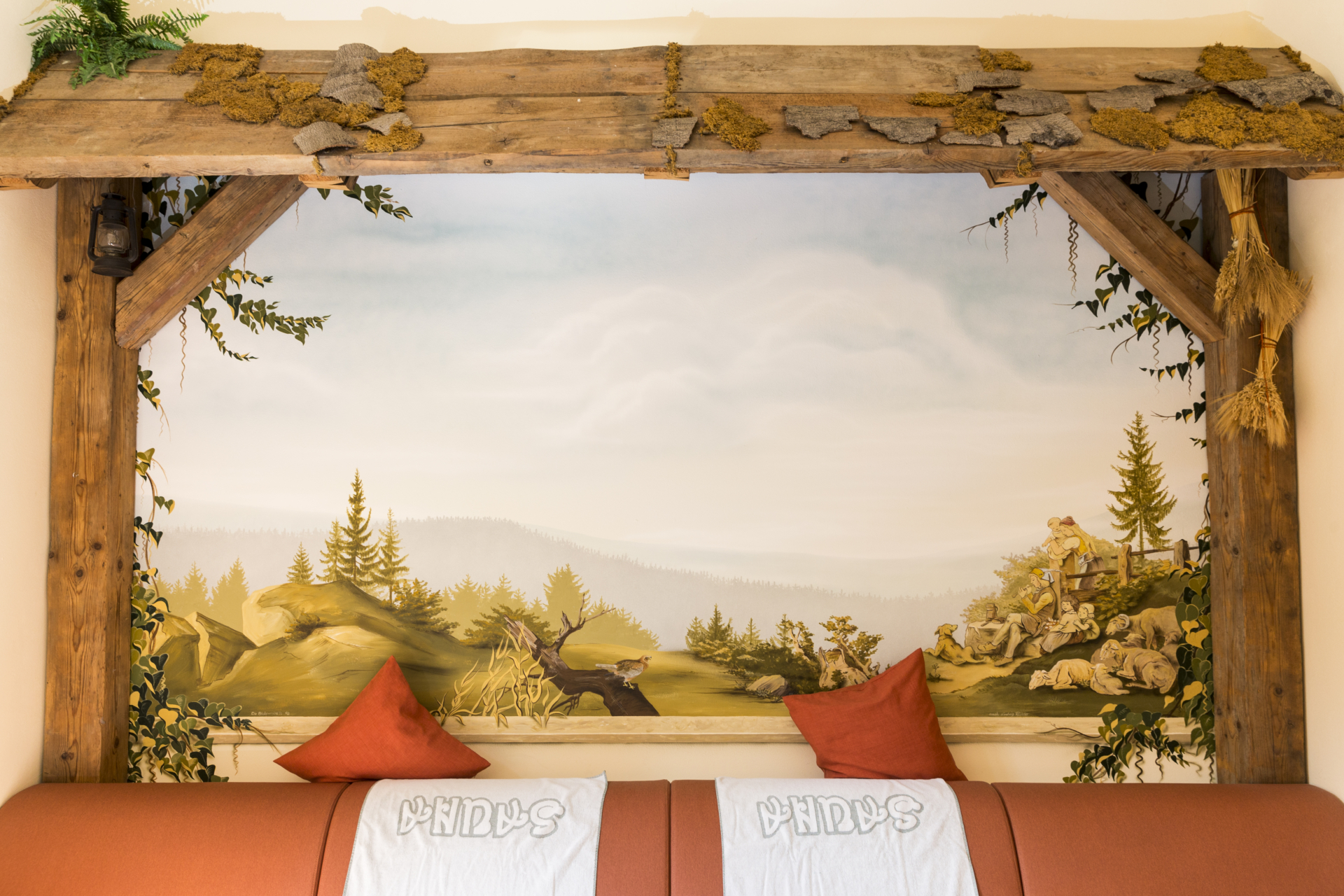 Wandbild in der Köhlerhütte